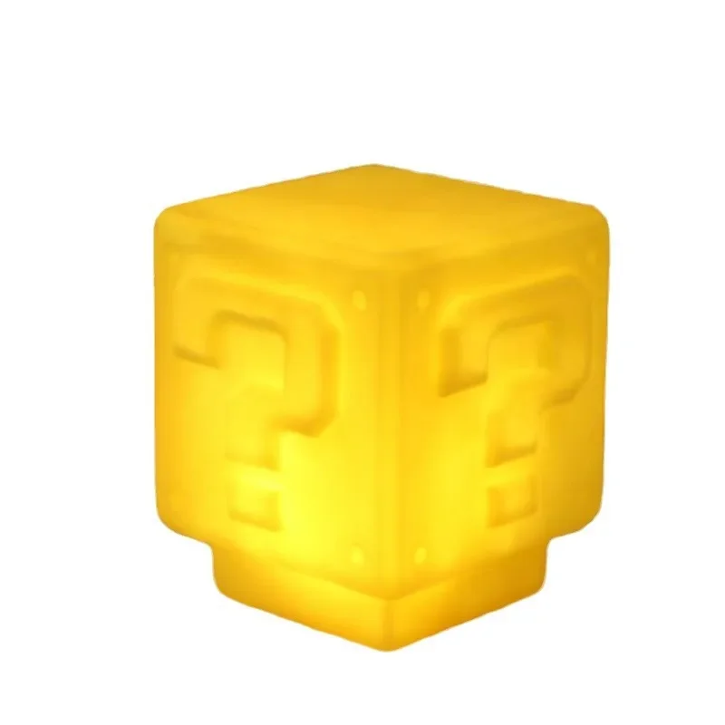 Mario Night Light Super Mario Question Mark Luminous Small Square Brick Room Decoration Desktop Atmosphere night light led night light led night lamp led atmosphere lights