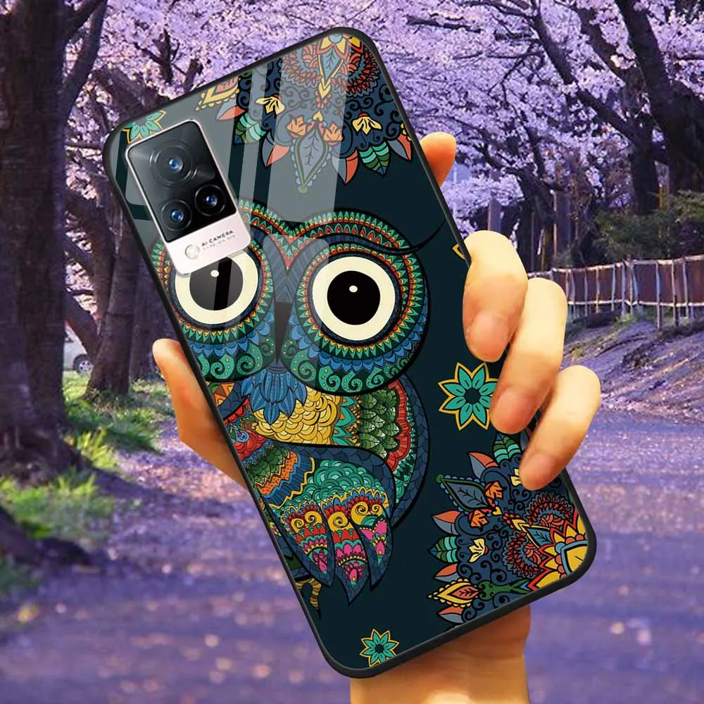 Luxury Protective Soft Bumper Hard Back Phone Case with Tempered Glass