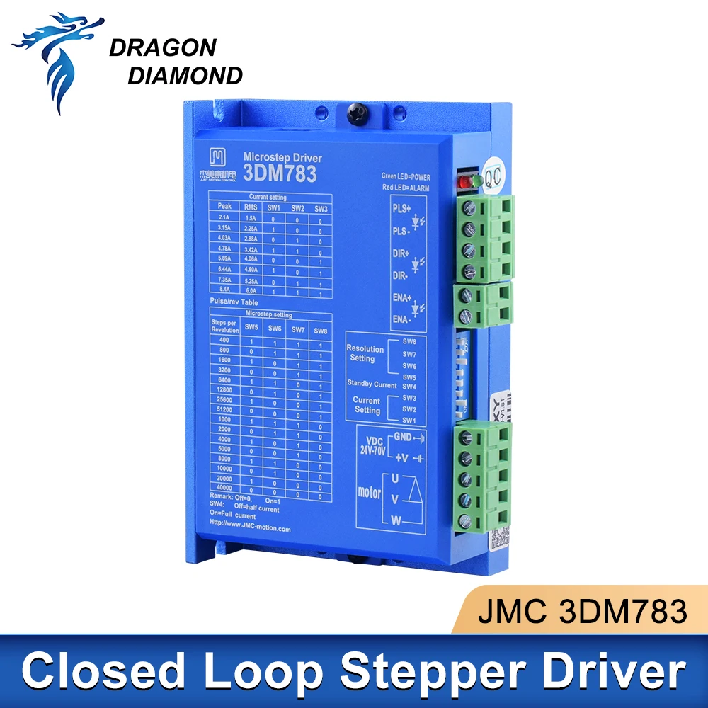 1pc JMC 3상 디지털 스테핑 하이브리드 드라이버 3DM783 1.89-8.26A 57mm 86mm 모터 DC36V-70V 포함