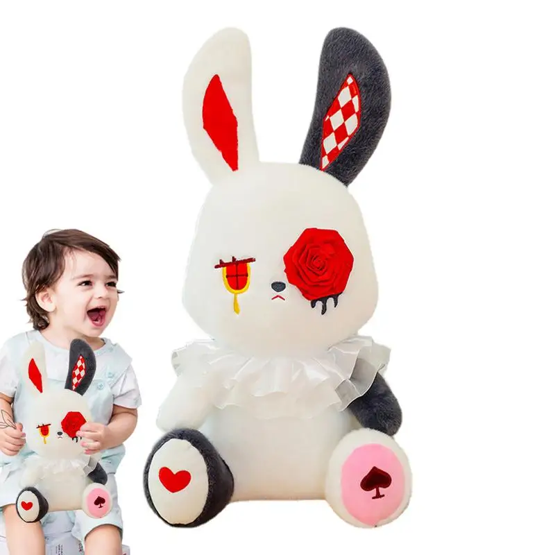 

Rabbit Plush Doll PP Cotton Stuffed Unique Rabbit For Halloween Creative Room Ornaments For Balcony Car Living Room Dormitory