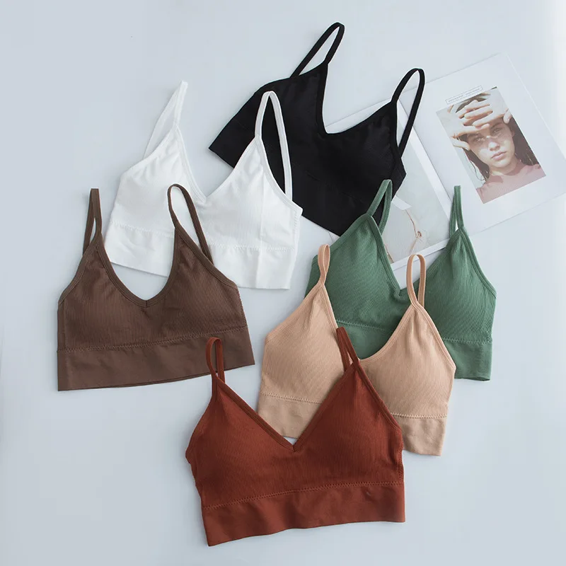 

Women Sexy Crop Tops Bra Tube Top Female Streetwear Sleeveless Seamless Sports Bra Crop Camis Top Tee Bandeau Top Basic Tank 1PC