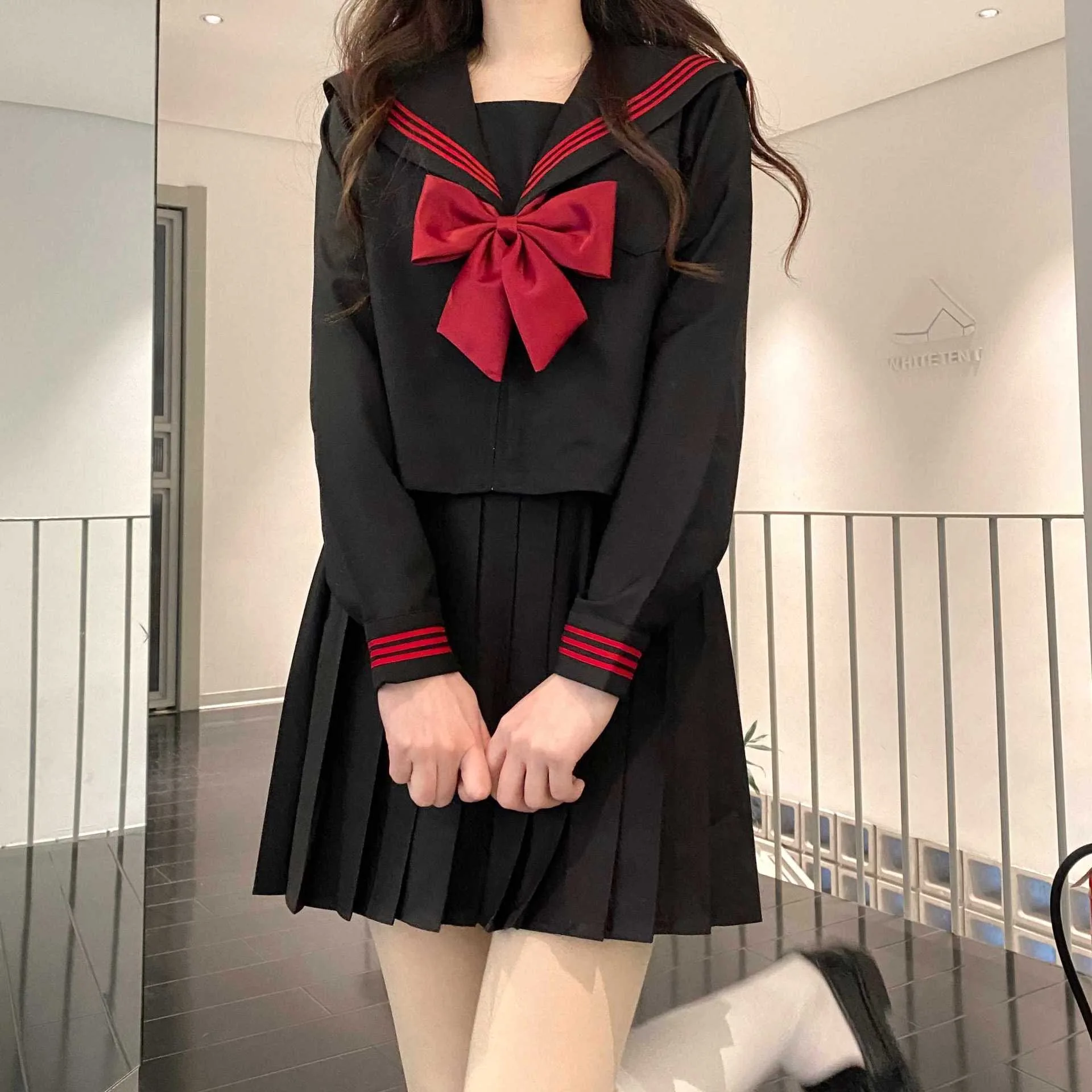 Japanese School Uniform Girl Jk Suit Red Tie Three Basic Sailor Uniform