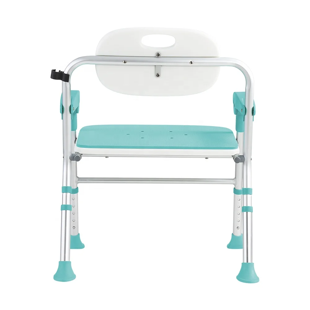 The comfortable and lightweight bathroom comes with a bath chair with a safe and reliable back 5