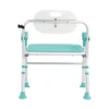 The comfortable and lightweight bathroom comes with a bath chair with a safe and reliable back 5