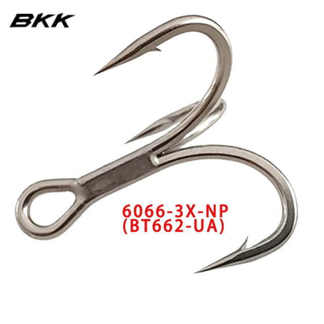 BKK 6066-3X-NP Treble Hook BT662-UA Triple Fishing Hooks 2# - 16#  UltraAntirust Fishhook For Saltwater Freshwater Fishing