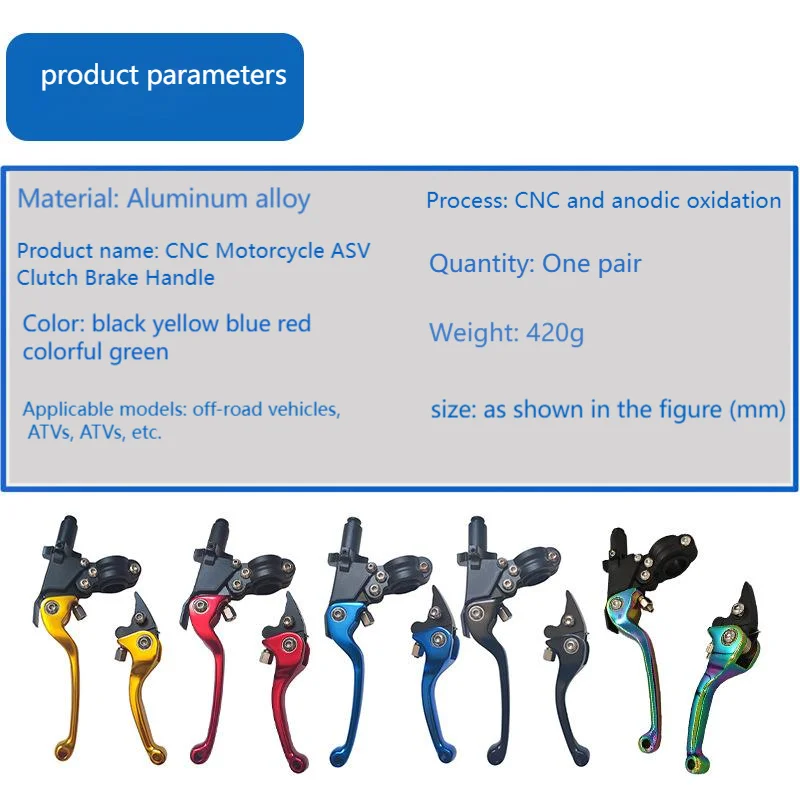 Motorcycle Clutch/Brake Lever- Folding Anti-Slip Handlebars with ASV Design, Aircraft Aluminum Alloy for Sport/Off-Road Models