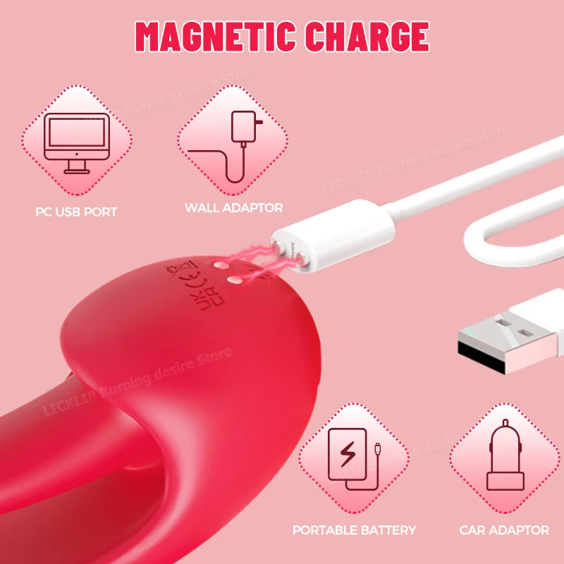 LICKLIP 9 Frequency Wiggling & Vibrating Clitoral Stimulator Tongue Licking Vibrator Silicone Sex Toys for Women Quick Orgasm