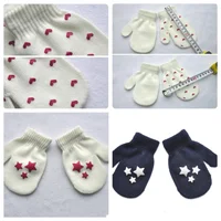 Cute Star Baby Gloves Winter Warm Kids Anti-grasping Glove Bag Cover Cartoon Heart Toddler Girl Boy Full Finger Mittens 4
