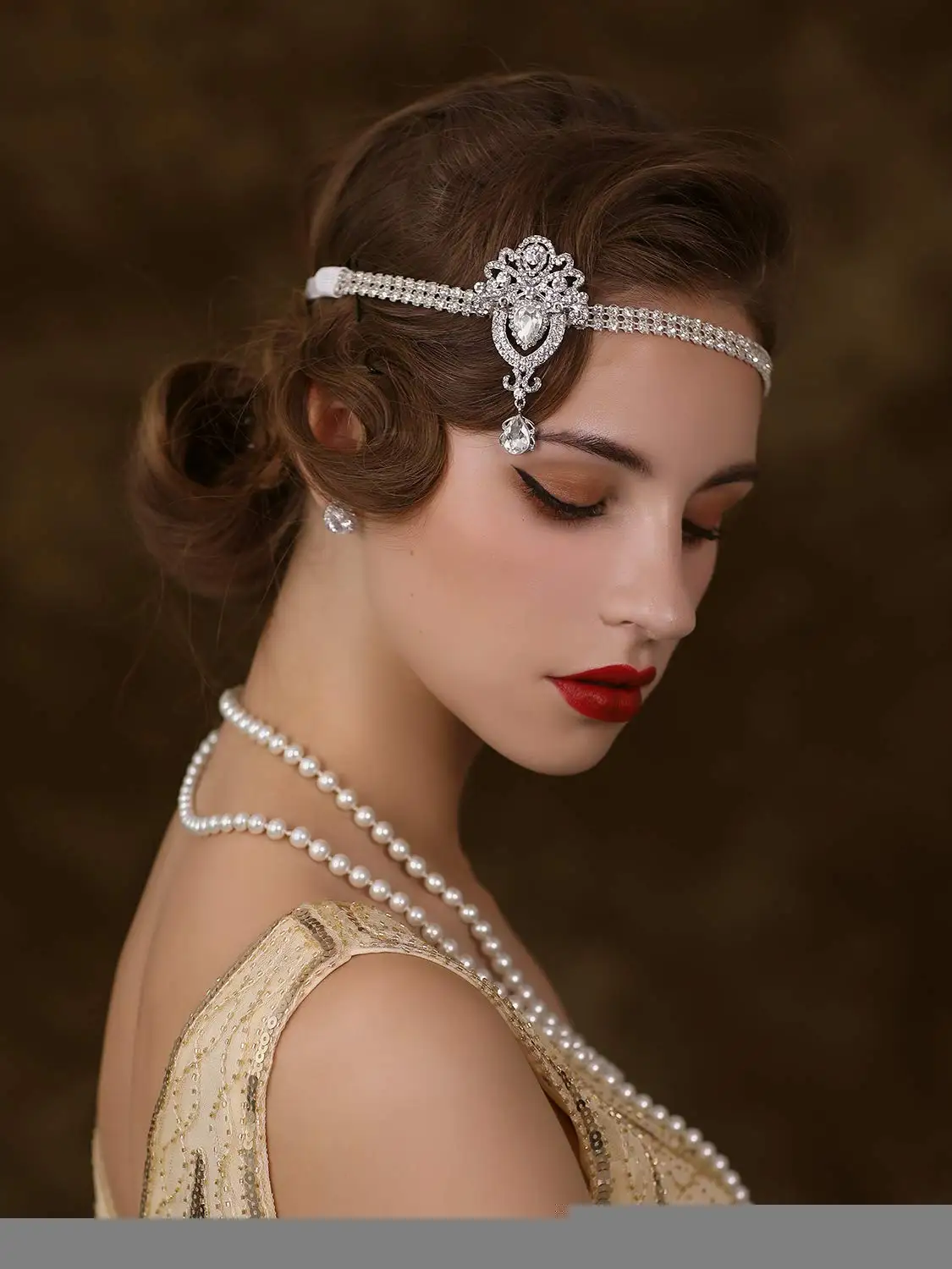 1920's Flapper Headband, Great Gatsby Headpiece 20s Art Deco Hair Accessories Headband