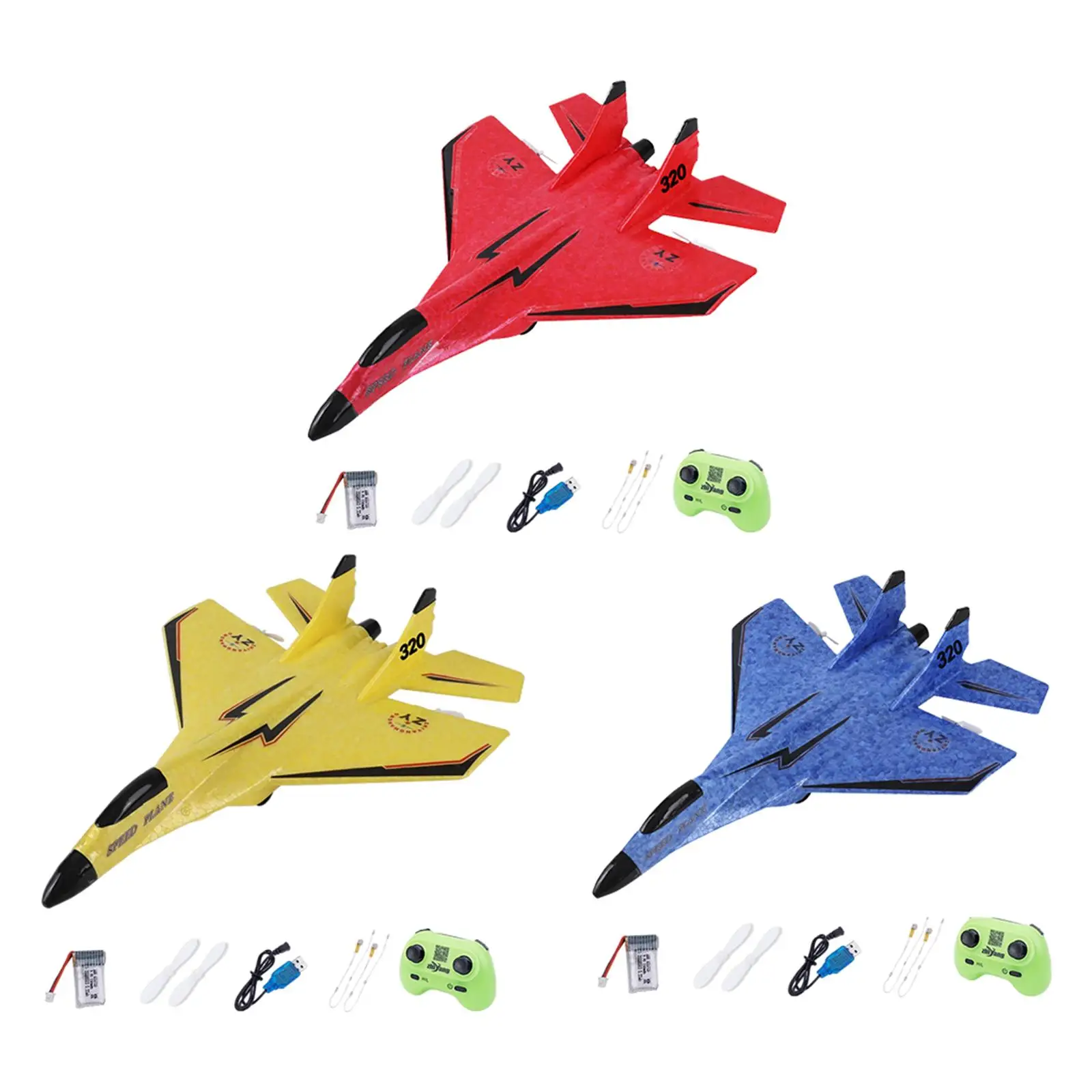 Fixed Wing Aircraft 2 Channels with Flash Light Jet Fighter Anti Falling RC Glider Easy to Fly for Kids and Adults Outdoor Toys