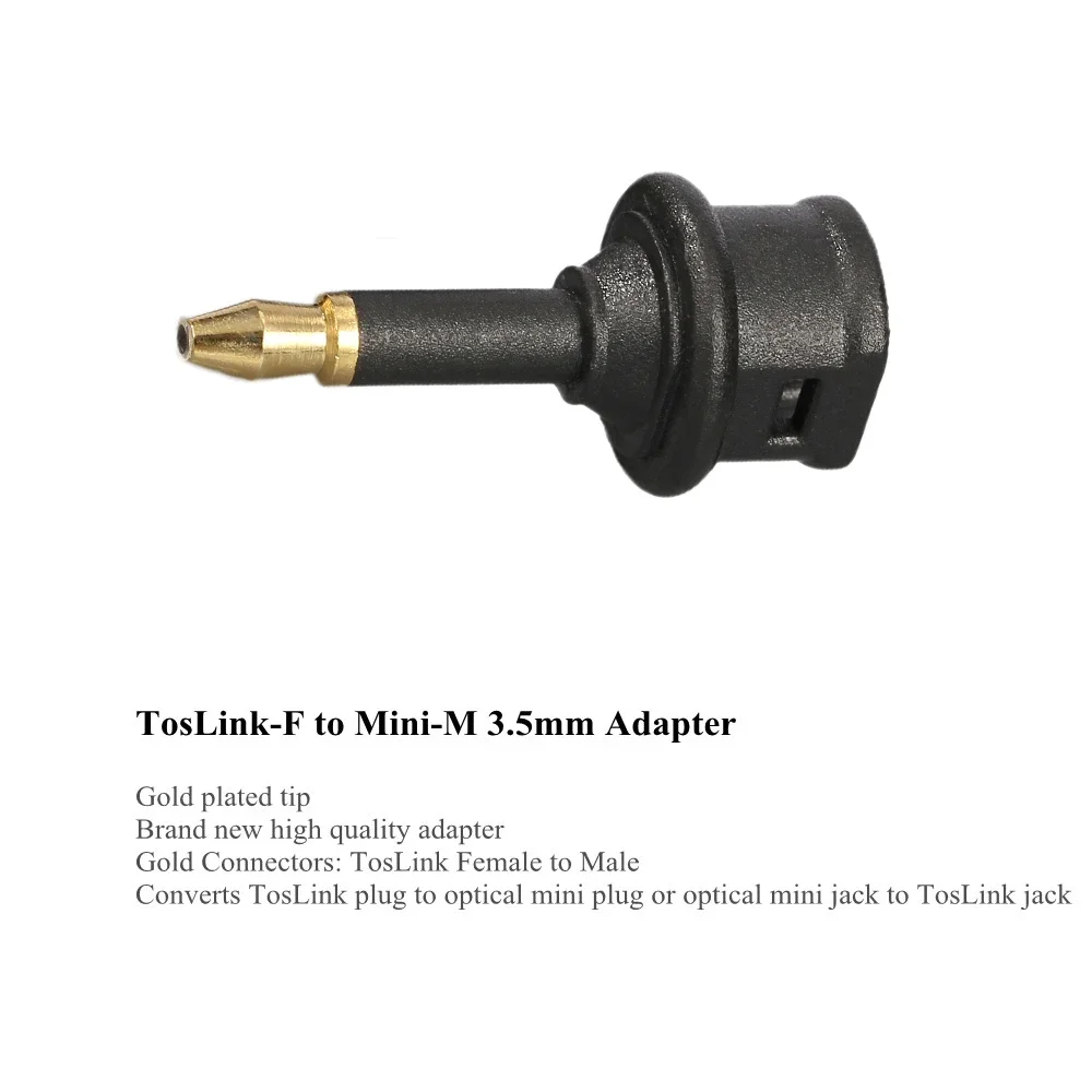 High-Fidelity Digital Optical Audio Adapter - Toslink to 3.5mm Mini SPDIF Connector