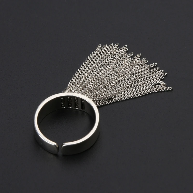 Hip Hop Punk Tassel Rings for Women Elegant Charm Vintage Unique Ring Tassel Ring Silver Color Rings Party Jewelry Gifts silver ring finger ring