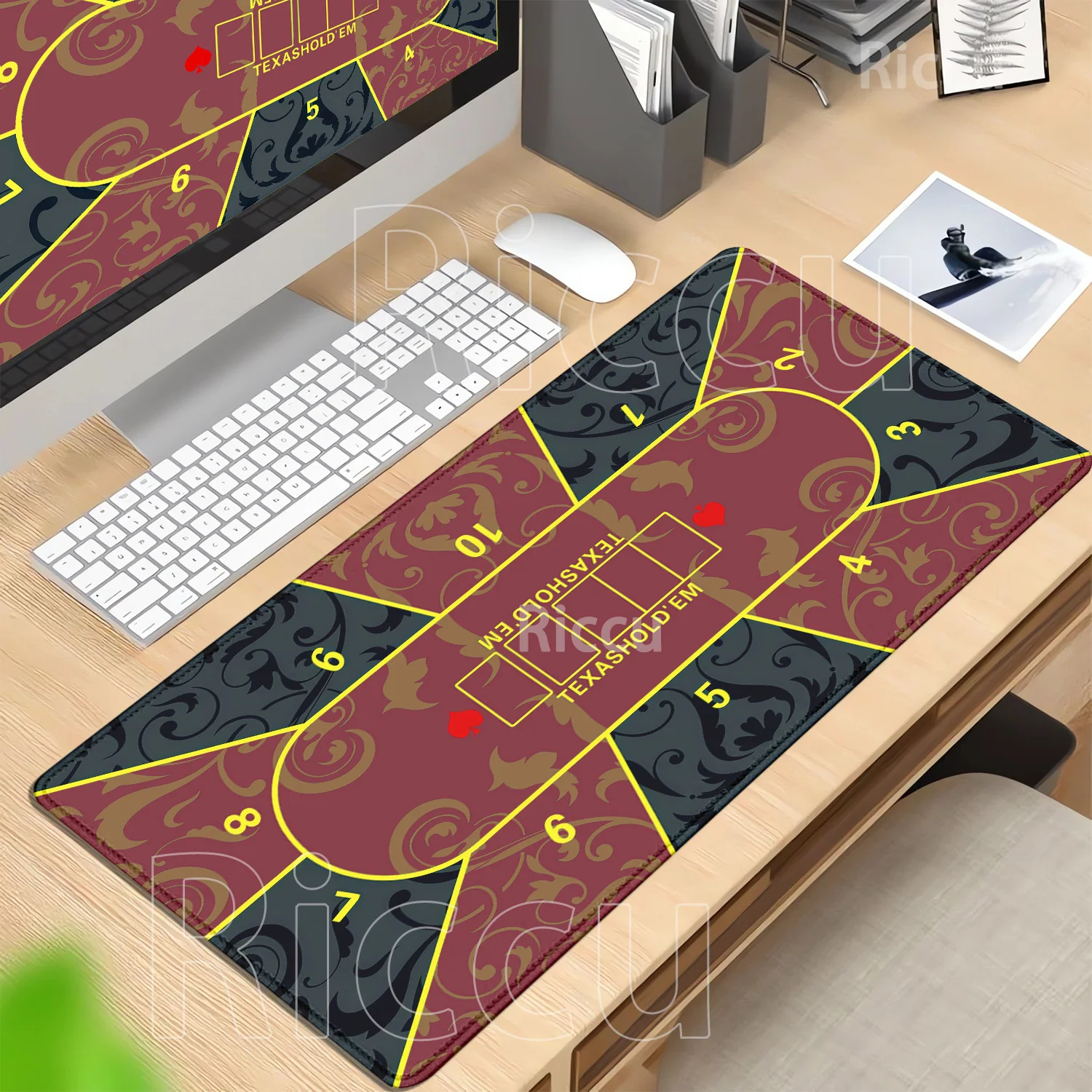 Texas Poker Playmat Rubber Tablecloth Game Layout Mouse Pad Tabletop Holdem Home Entertainment Game Rooms XXL HD print desk mat