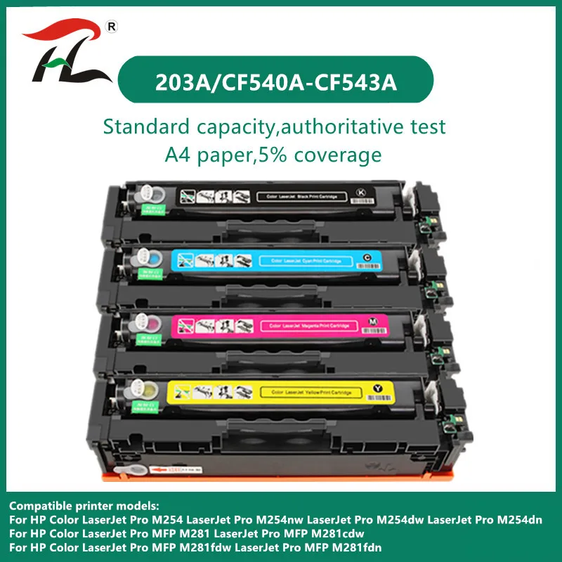 

Compatible for hp 203A CF540A 540a toner cartridge for HP LaserJe Pro M254nw M254dw MFP M281fdw M281fdn M280nw printer