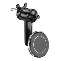 Premium Magnetic Car Phone Holder with Metal Hook for Single - Handed Operation (M - Y6 - Black)
