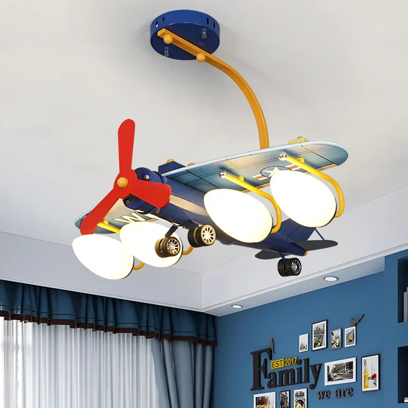 

Creative Children's Airplane LED Chandeliers Boy's Bedroom Kid's Modern Cartoon Toy Chandelier Home Pendant Lamps Ceiling Lamp