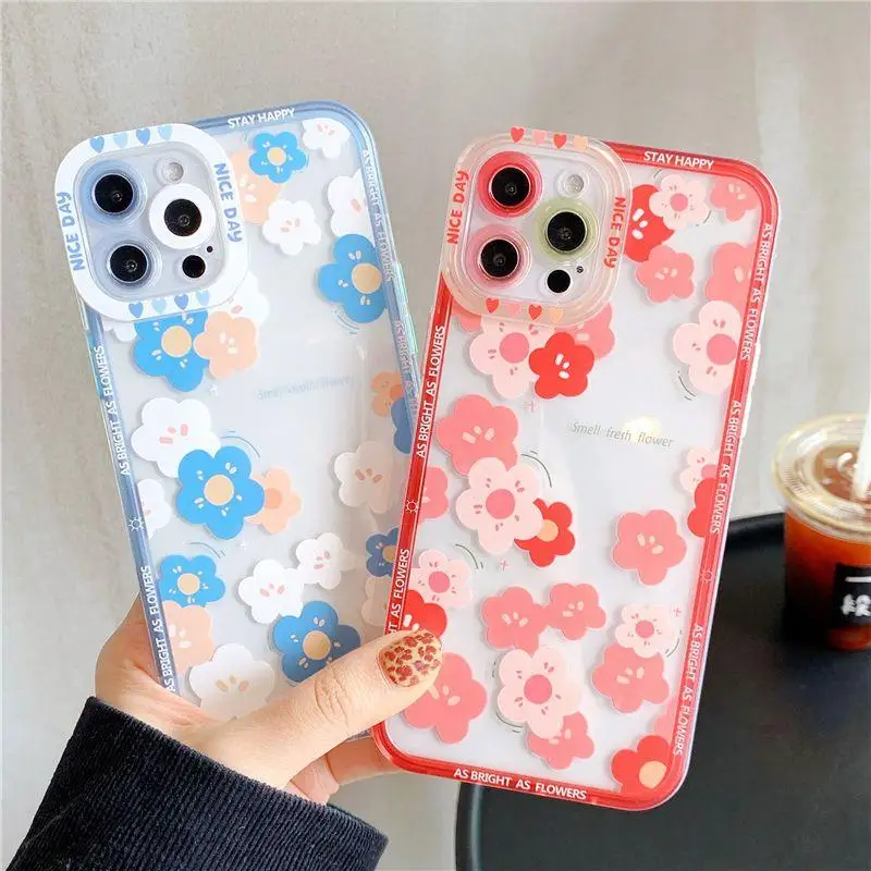 Chic Daisy Floral Transparent Phone Case Cover