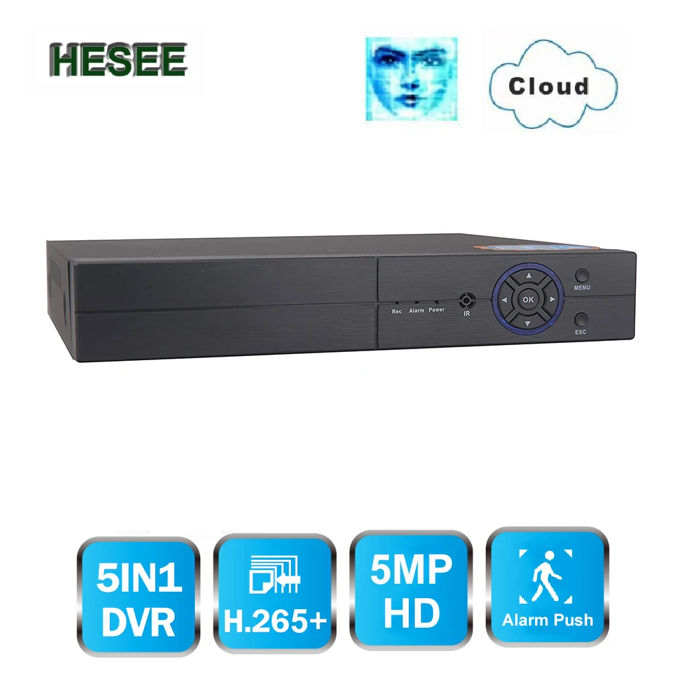 Система видеонаблюдения HESEE 6 в 1 цифровой IP-видеорегистратор TVI CVI XVI AHD CVBS 5 МП 4