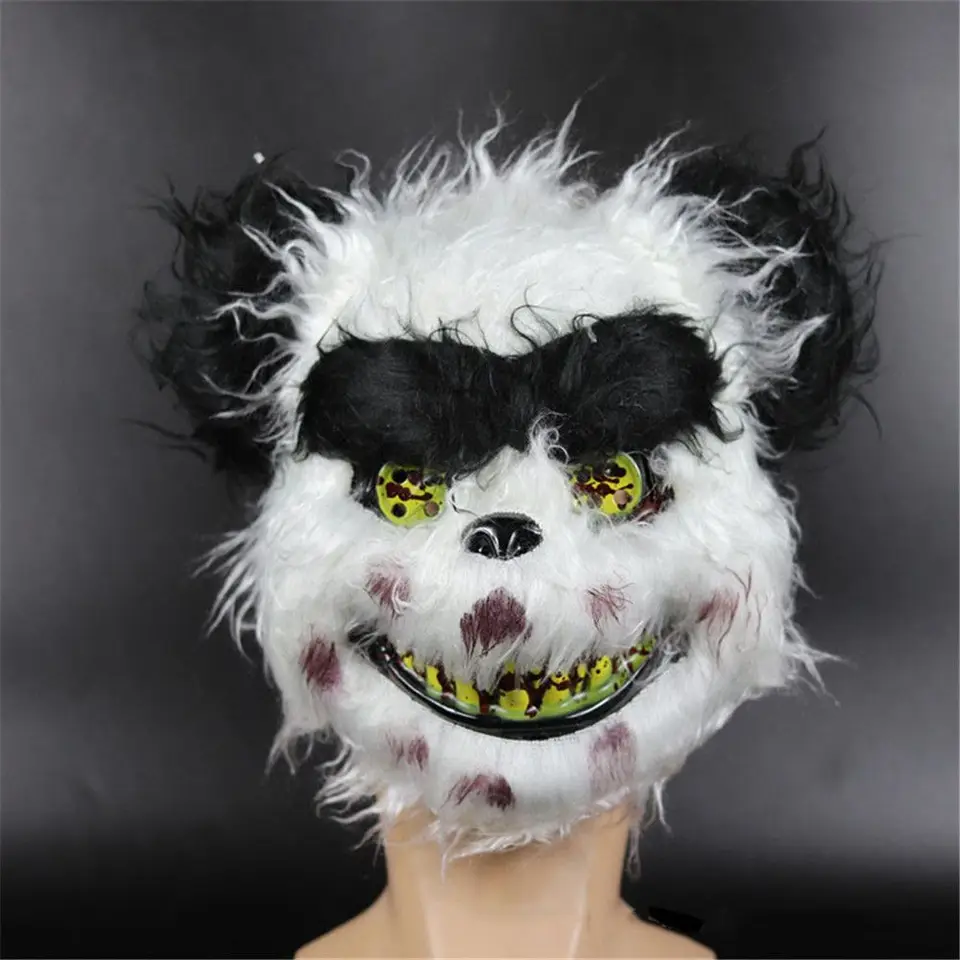 Masque Lapin Halloween Effrayant Ensanglanté | Kit Complet Cosplay Adulte | Tablier, Faux Couteau, Gants, Tatouages & Faux Sang | Déguisement Horreur