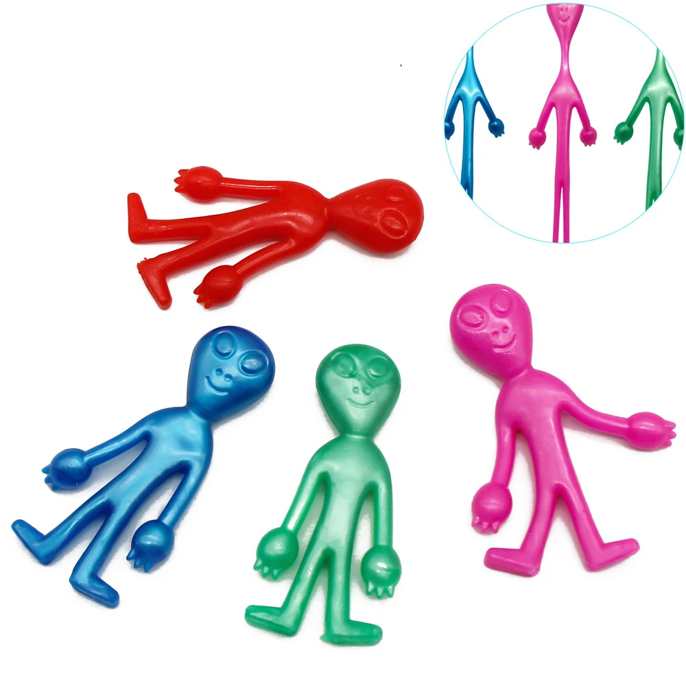 Novelty Funny Simulated Alien Super Soft Elastic Stretch Toys Children's Stress Relief Toys Halloween Prank Scary 5Pcs