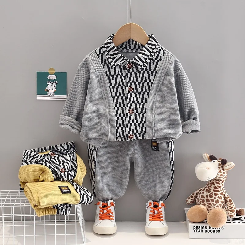 

Boys Birthday Clothes Sets Spring Autumn 1 To 5 Years Children Party Coats Pants 2pcs Tracksuits For Baby Sweatshirt Suit Kids
