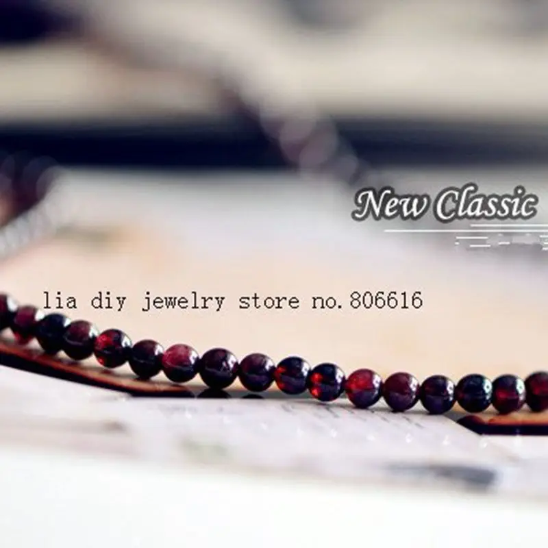 

6MM 128Pcs/2Strands Natural Red Garnet Loose Bead Strands Semi-Precious Stone Jewelry Charms Findings