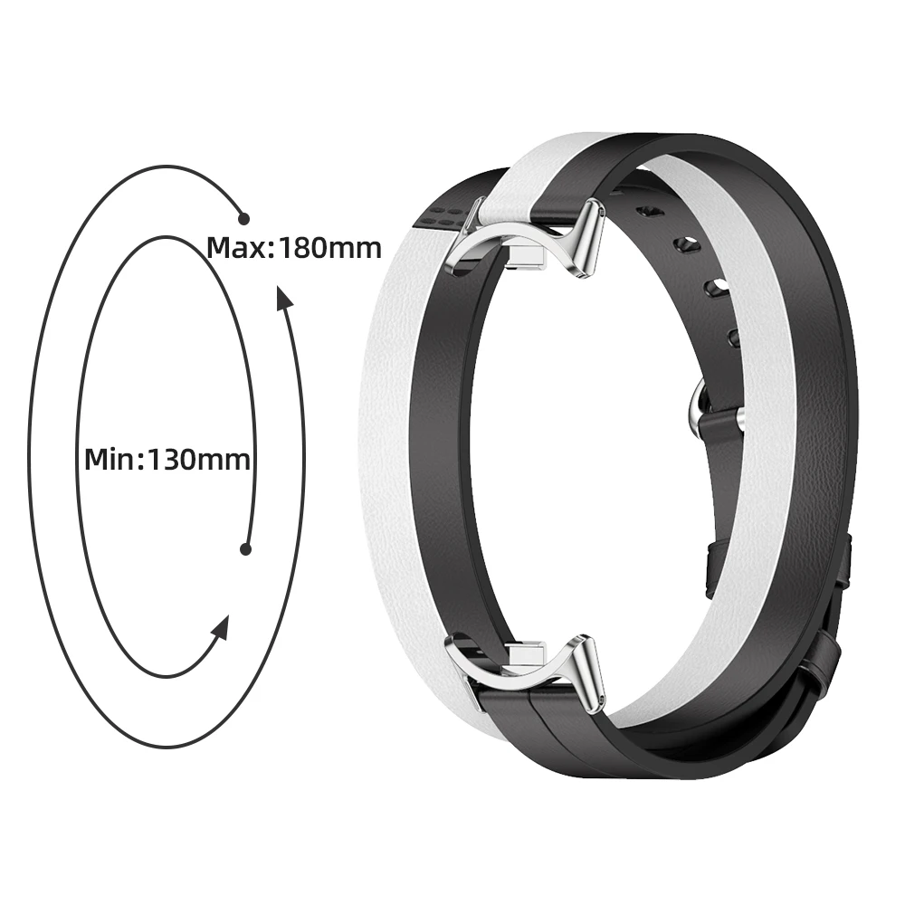 Mi Band 8 Leather Strap Double-Loop Bracelet for Xiaomi Mi Band 7 Correa Smart Watch Wristbands Miband 6 5 4 3 Replacement Strap