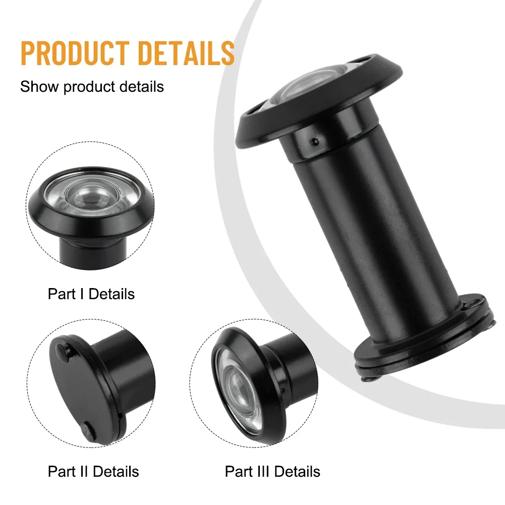 Door Peephole Door Viewer Furniture Hardware 200 Degree Adjustable Glass Lens Eye Sight Hole With Privacy Cover Hardware