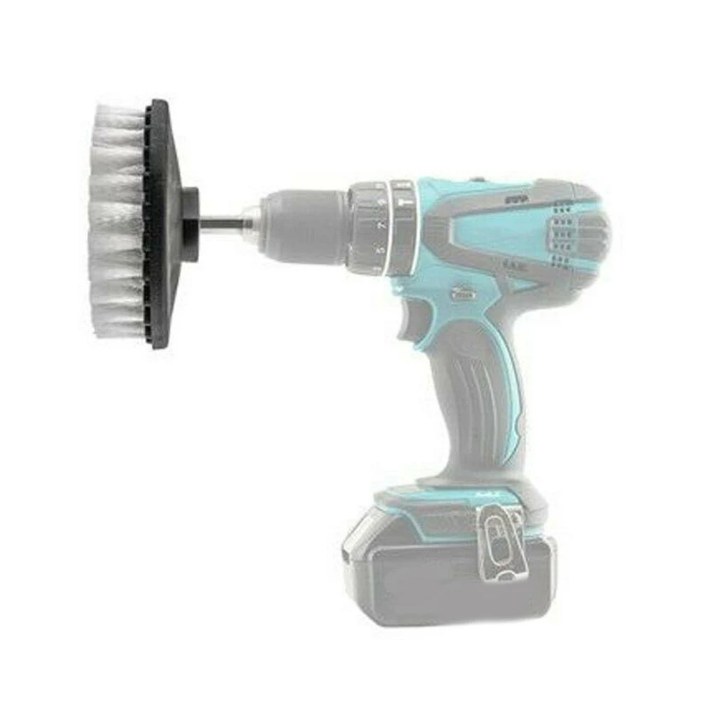 5 Inch White Car Wheel Electric Cleaning Drill Brush Soft Brush Decontamination For Glass Furniture Tire Cleaning car cleaning accessories,wheel cleaning brush,car cleaning tool,wheel brush,wheel tire cleaning brush,electric scrubber brush,drill brush attachment set
