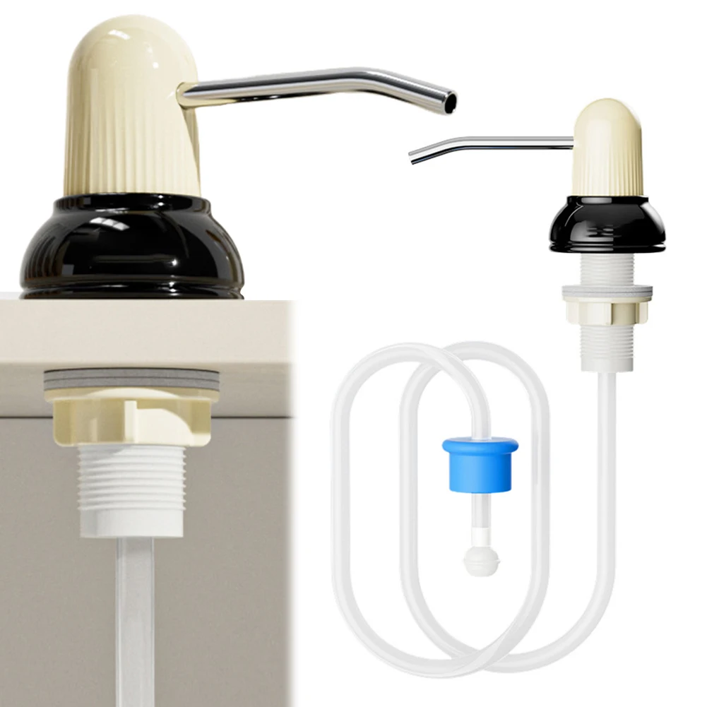 Kitchen Sink Soap Dispenser with Extension Tube Countertop Soap Dispenser Pump Dish for Kitchen Bathroom