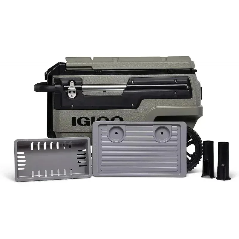 Igloo 70 Qt. Premium Trail mate Wheeled Rolling Cooler, Olive Green, 5