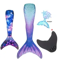 2024 Girls Little Tails Can Add Monofin Swimming Tail For Kids Adults Summer Dress Swimmable Suit Mermaid Costume NM24