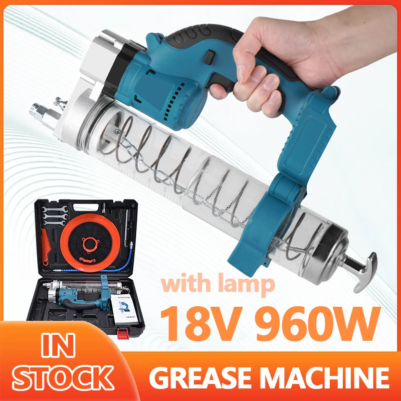 

10000PSL 689Bar Electric Grease Gun High Pressure Large Capacity Labor-saving Explosion-proof PC For Makita 18v Battery