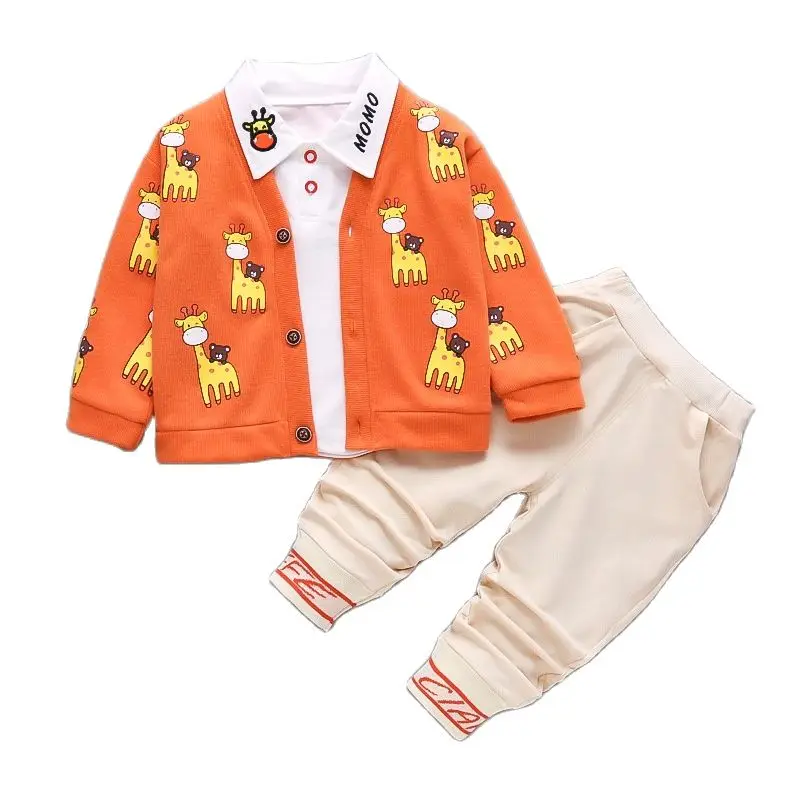 

Toddler Baby Girls Boys Clothing Sets Spring Autumn Kids coat+T-shirt+Pants 3pcs Tracksuit Children Clothes Sport Suit 0-5Y