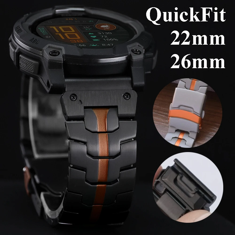 Premium Stainless Steel Watch Band Bracelet, QuickFit 22mm/26mm