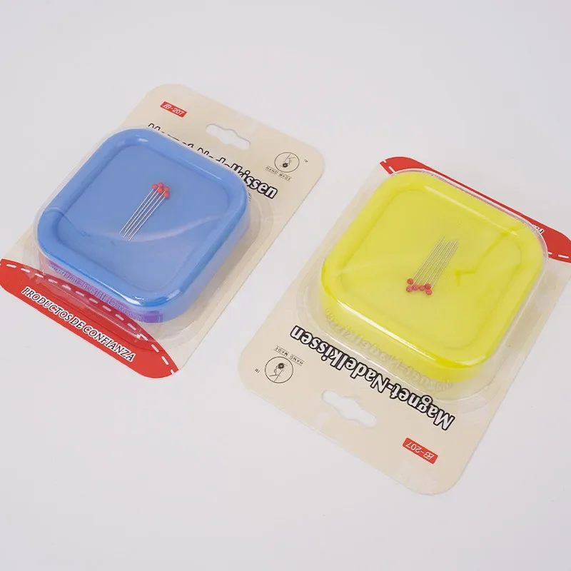 컬러 사각형 자기 바늘 위치 바늘 손 바느질 바늘 보관 도구 자기 바늘 삽입 바늘 흡입 상자