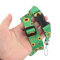 Summer Hot Style Floral Printed  Lanyard Adjustable Buckle Phone USB Badge Holder Hang Rope Necklace For Friends Gifts 3