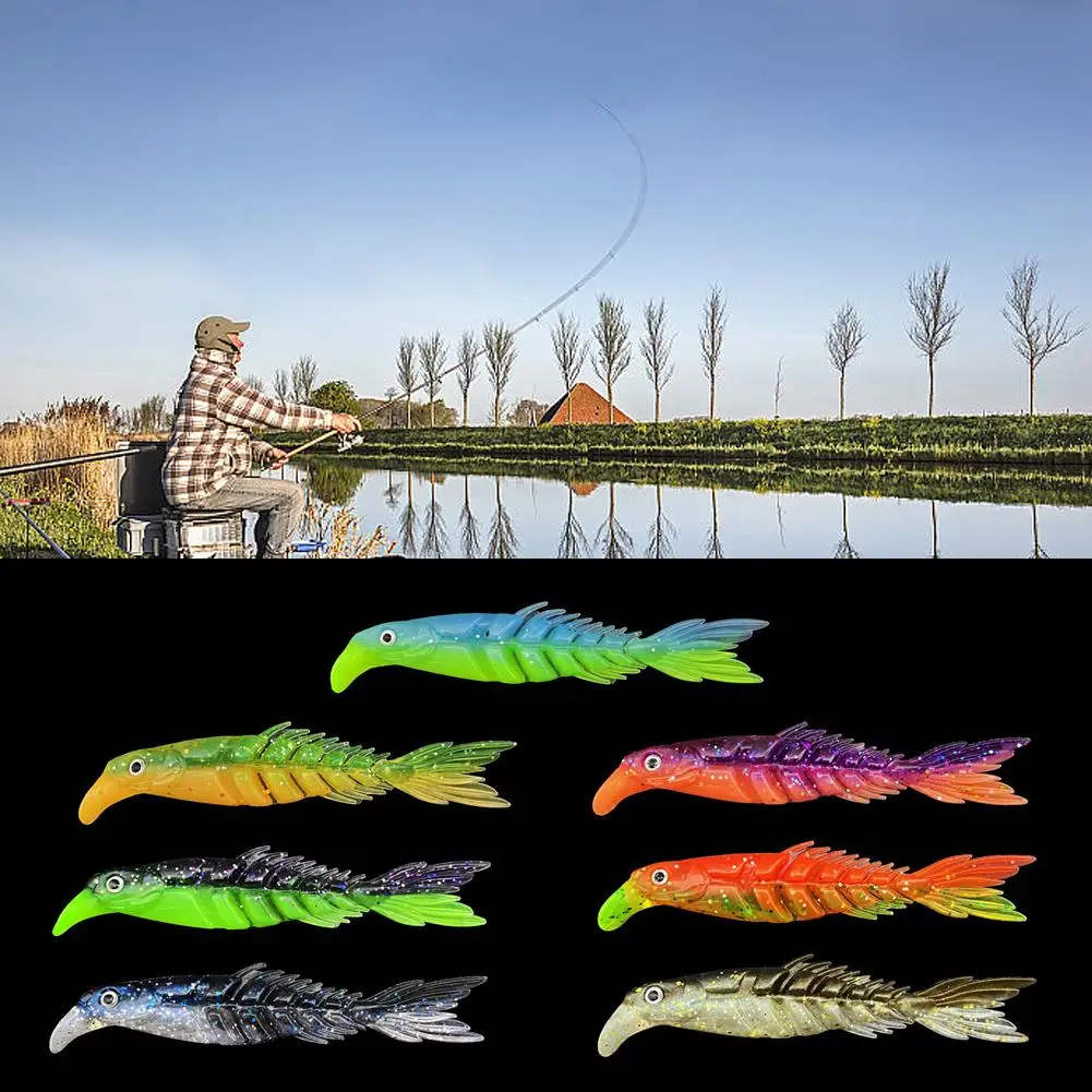 

2pcs Soft Fishing Lures Soft Bait Multi-section Scissors Fishing Tail Sea Fish Fishing Double Supplies Color Bait Boat I7D4