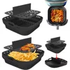 Silicone Air Fryer Tray with Divider Plate Reusable Non-Stick Baking Mat for Oven  Fried Chicken Dishwasher-Safe