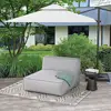 Comfortable Outdoor Chaise Lounge Chair 2 Persons Water Repellent Reclining Lounge Chair with Side Pocket Garden Pool Sunbathing 4