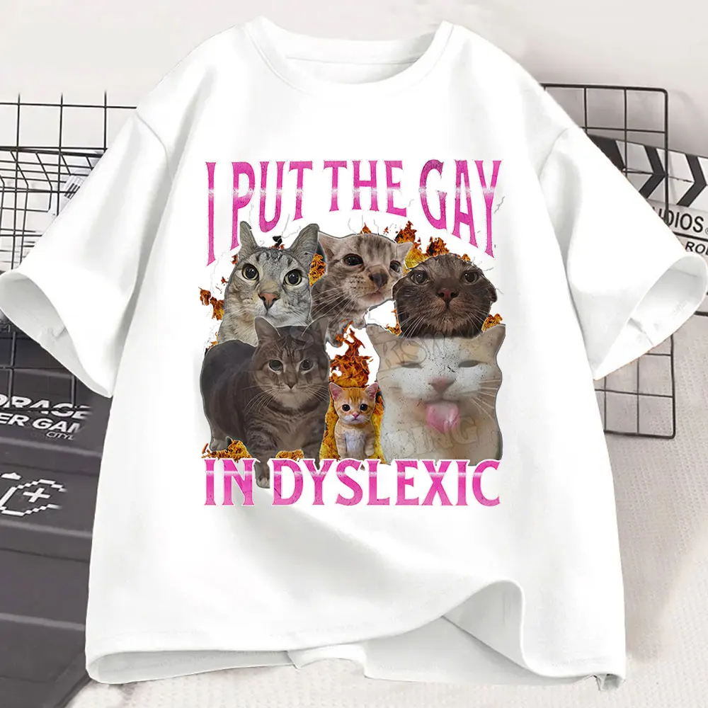 Prideful Cat Meme Vintage Loose Tee - Unisex Cotton Casual T-Shirt