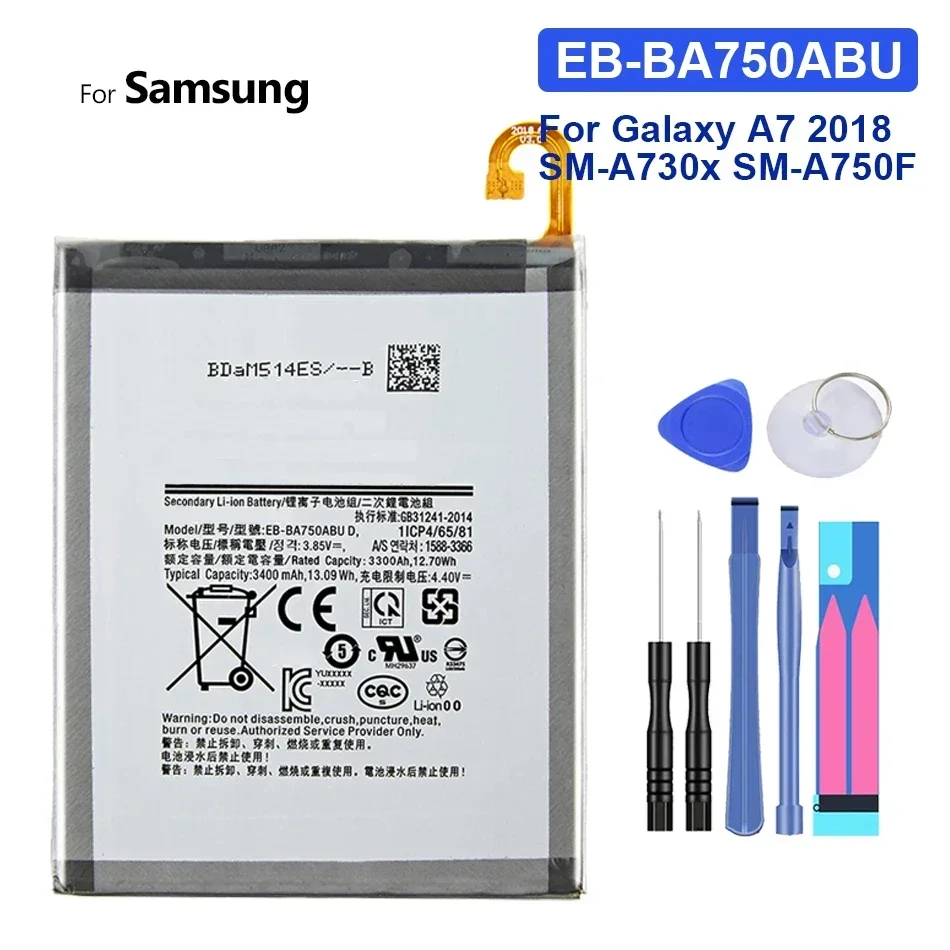 

Kikiss EB-BA750ABU 3300mAh Battery For Samsung Galaxy A7 2018 version SM-A730x A730x SM-A750F A10 Bateria Batteries