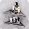 Non Perforated Bathroom Corner Shelf Carbon Steel Wall Mounted Tripod Basket No Drill Space WC Bath Shampoo Wall Shelf 2