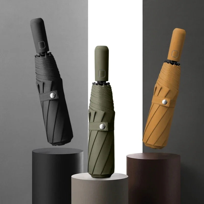 

2023 The New Three-fold Automatic Opening and Closing Sunny Umbrella Sunscreen Anti-ultraviolet Folding Umbrella Solid Color