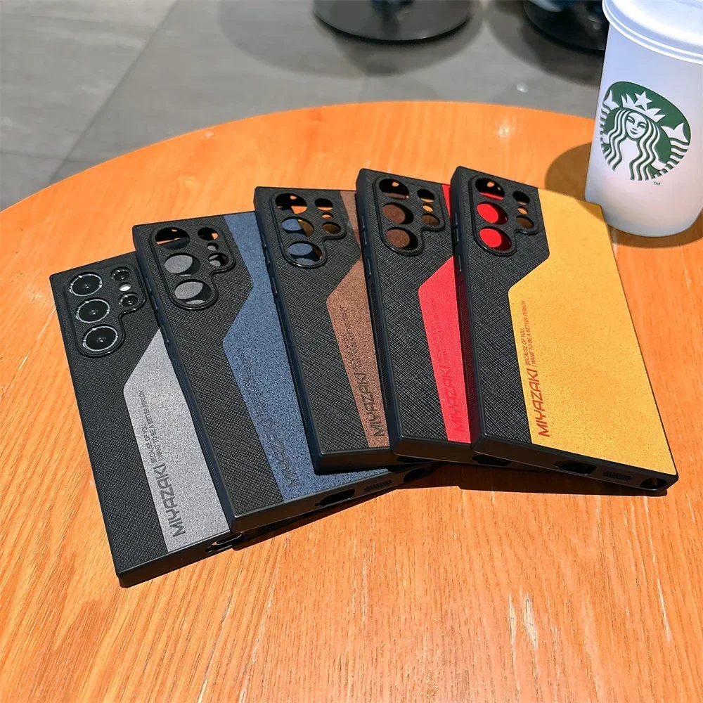 Luxury Double Color PU Leather Pattern Slim Phone Case