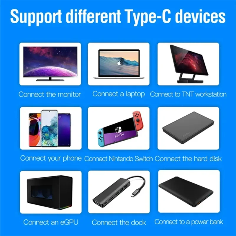 1.5M Thunderbolt 4 동축 케이블 USB4 유형 c-유형 c 40Gbps PD 240W 속도 iPhone Ipad MacBook Air용 8K 고속 충전 케이블
