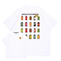 T-shirt Homme Tendance en Coton 100% à Motif Rétro Kodak, Idéal pour l'Été, le Quotidien, les Sports de Plein Air, les Fêtes, Décontracté, Ample, Style Urbain, Manches Courtes 2