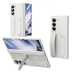 Custodia per telefono in silicone premium con supporto e protezione cerniera