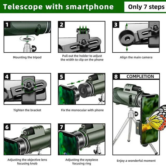 Portable Zoom HD 5000M Telescope Folding Long Distance Mini Powerful Telescope for Hunting Sports Outdoor Camping Travel 6