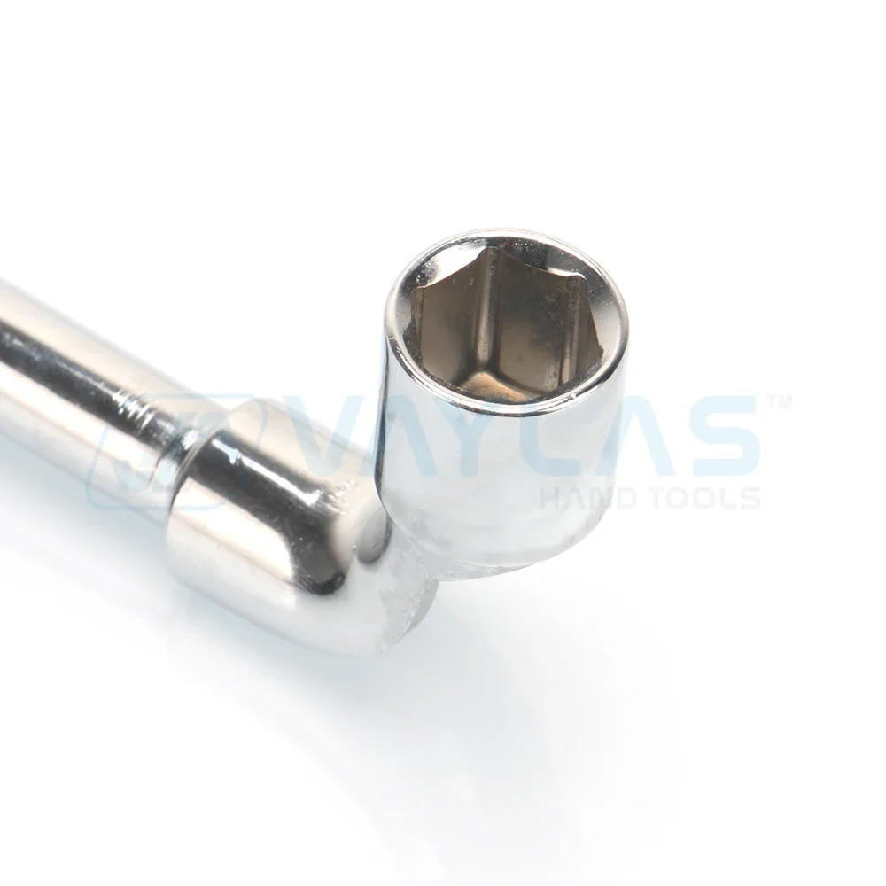 15mm L Type Angled Socket Wrench Spanner With Thru Hole, Chome Vanadium
